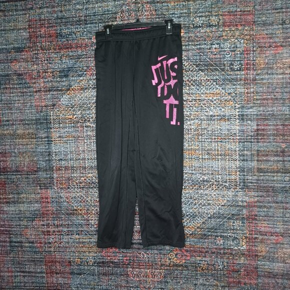 Nike womens black pink Therma Fit lined sweat pants M - Picture 1 of 12